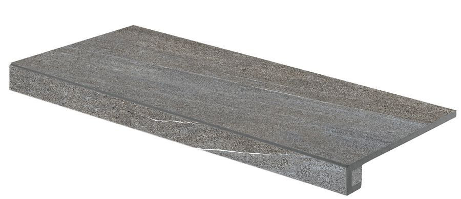 Quarzit DCF84738 40 x 80 плитка фасонний елемент сходинки темно-сірий RAKO