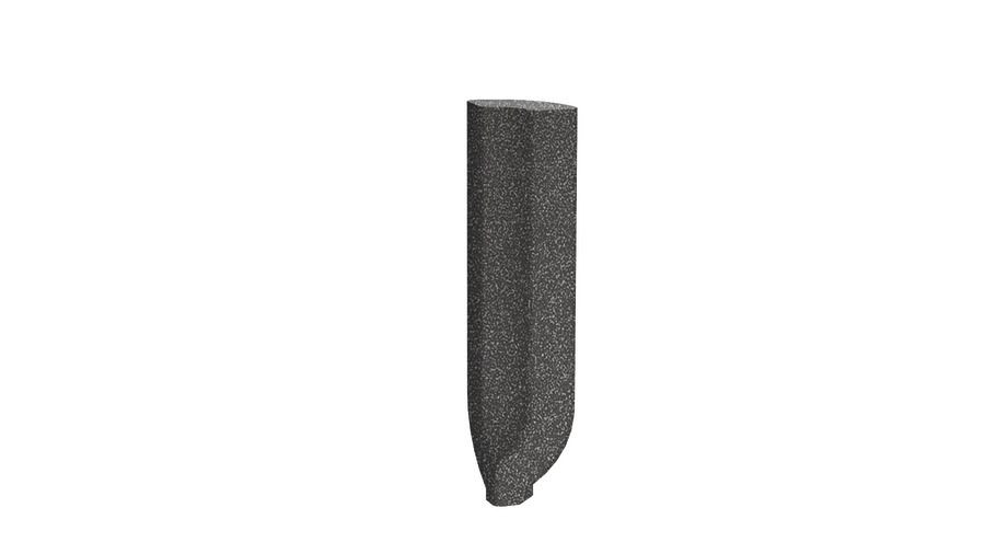 Taurus Granit TSIRH069 2,3 x 8 плитка цоколь із закругленням - внутрішній кут чорний RAKO