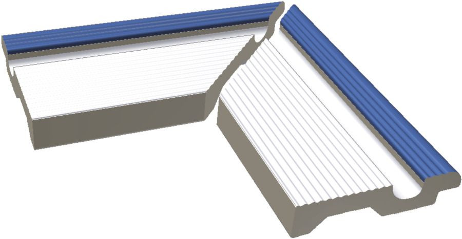Pool XPA56005 23,8 x 11,5 плитка переливна кромка Finnland – зовнішній кут білий голубий RAKO